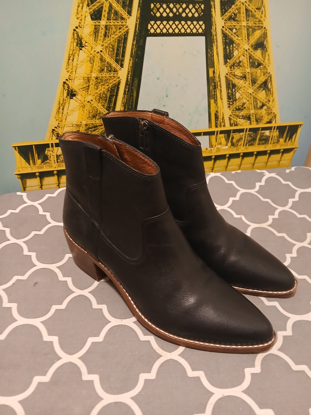 Madewell Black Leather Ankle Boots Sz.9.5